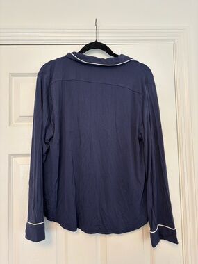 Cozy Earth Bamboo Pajama Top Navy Long Sleeve Size Large Excellent Condition